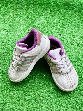 Swiss Classic VN White Iridescent Glitter Purple Sneakers Toddler 6